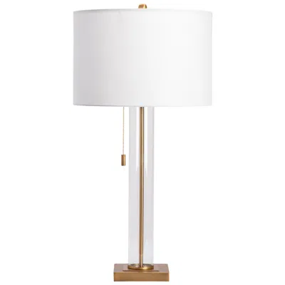 Crestview Collection Enlight Pull Chain Table Lamp In White