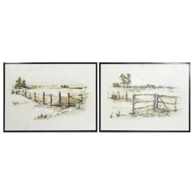 Crestview Collection Fae Framed Wall Art Set Of 2