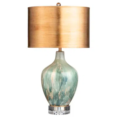 Crestview Collection Fleur 27 1/2" Bottle Glass And Crystal Table Lamp In Gold