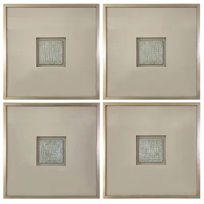 Crestview Collection Forsythe 1 24" Square 4-piece Framed Architectural Wall Decor Set