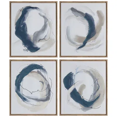 Crestview Collection Geneva Framed Canvas Wall Art Set Of Four