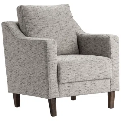 Crestview Collection Gray Upholstered Accent Arm Chair With Brown Solid Wood Frame