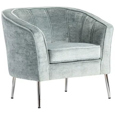 Crestview Collection Gray Upholstered Accent Arm Chair With Silver Iron Frame