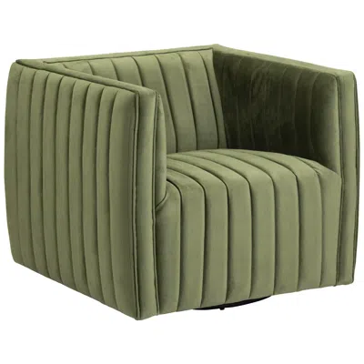 Crestview Collection Green Upholstered Accent Arm Chair With Black Iron Frame