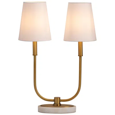 Crestview Collection Hale Antique Brass And Marble 2-light Task Lamp