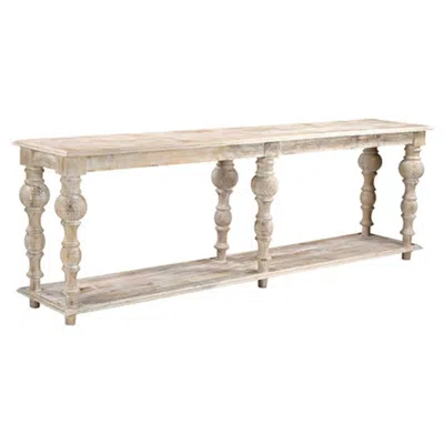 Crestview Collection Harvest 114" Wide Natural Blonde Wood Console Table