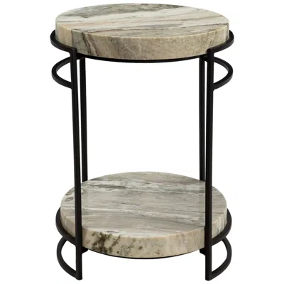 Crestview Collection Harvey 18" Wide Marble Side Table