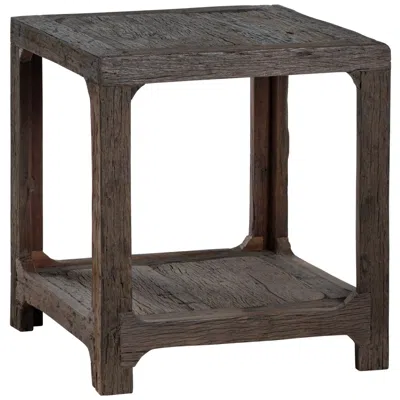 Crestview Collection Hickory Ridge Wooden End Table In Gray