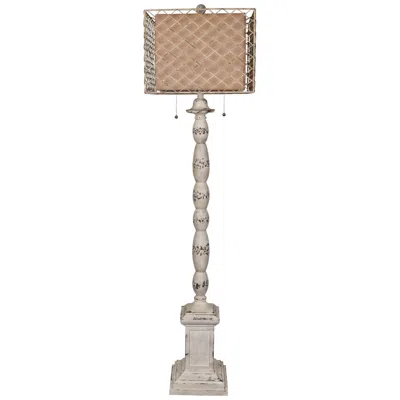 Crestview Collection Holcomb 62" Classic Antique White Floor Lamp