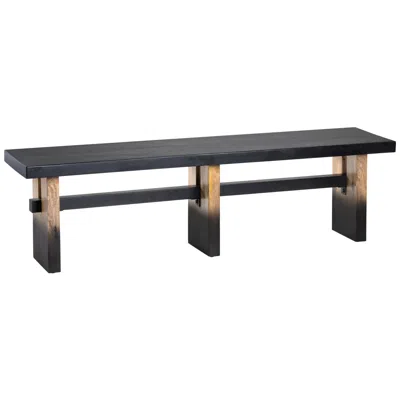 Crestview Collection Horizon Wooden Bench In Blue