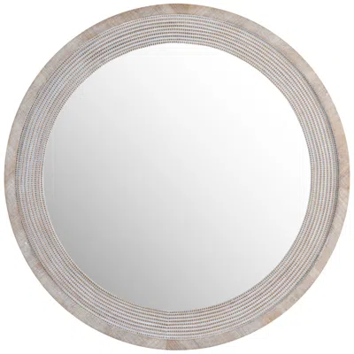 Crestview Collection Johnson Natural Wood 38 1/4" Round Oversized Wall Mirror