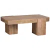 Crestview Collection Lafayette 48" Wide Natural Wood Rectangular Coffee Table In Multi