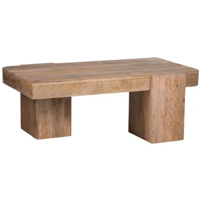 Crestview Collection Lafayette 48" Wide Natural Wood Rectangular Coffee Table In Multi