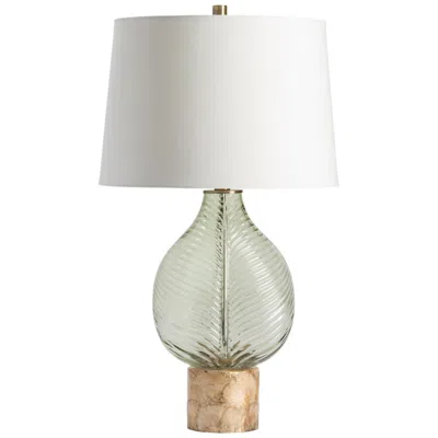 Crestview Collection Leaf Translucent Pale Green Glass Table Lamp