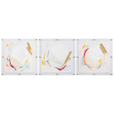 Crestview Collection Liveliness Framed Acrylic Wall Art Set Of 3 In Multi