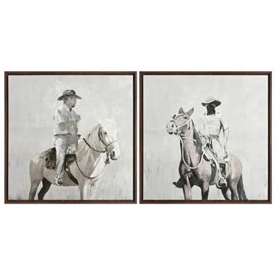 Crestview Collection Livingstone Framed Canvas Painting Set Of 2