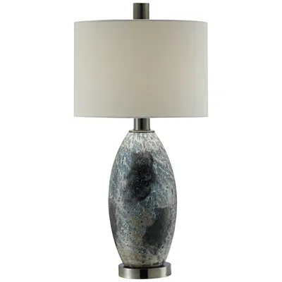Crestview Collection Logan Black And White Reaction Glass Table Lamp