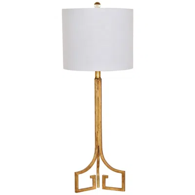 Crestview Collection Lux 33 3/4" Gold Leaf Metal Tripod Table Lamp