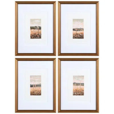 Crestview Collection Meadows Framed Wall Art Set Of 4