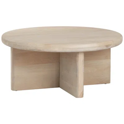 Crestview Collection Mercer 40" Wide Round Wood Modern Cocktail Table