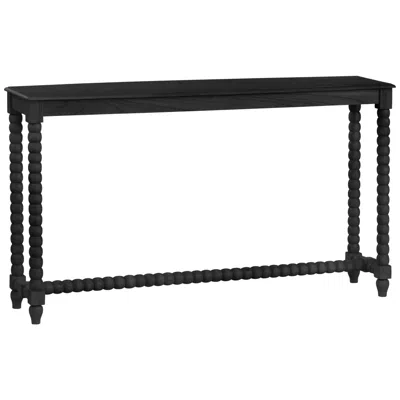 Crestview Collection Meridian 55" Wide Painted Black Wood Console Table
