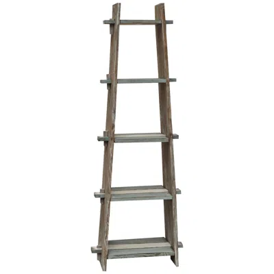 Crestview Collection Nantucket 67" High Weathered Wood Ladder Etagere