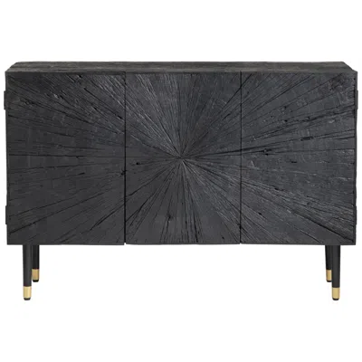 Crestview Collection Obsidian Three-drawer Wooden Sideboard