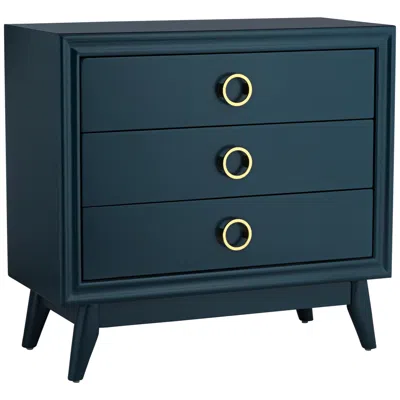 Crestview Collection Oslo 32"w Blue 3-drawer Accent Chest