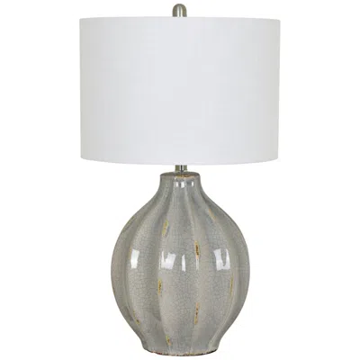 Crestview Collection Perry 28" High Gray Ceramic Fluted Urn Table Lamp