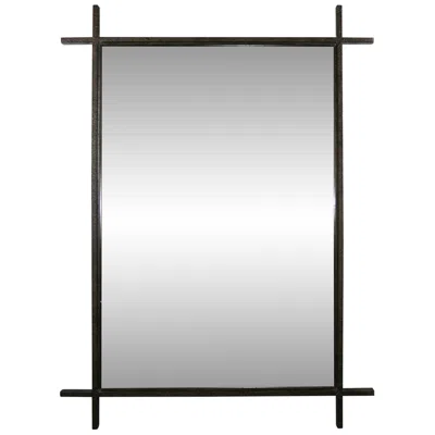 Crestview Collection Pierce Black Aged Iron 36" X 48" Rectangular Wall Mirror