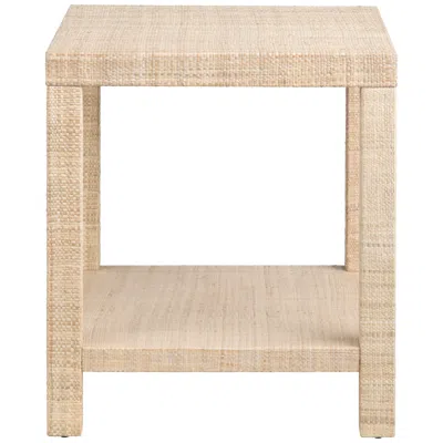 Crestview Collection Providence Rafia 20" Wide Light Tan Square End Table In Neutral