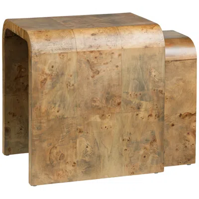 Crestview Collection Richmond Mappa Burl Nesting Tables Set Of 2 In Brown
