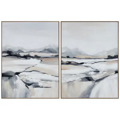 Crestview Collection Rocky Point Framed Hand Painted Canvas Set Of 2