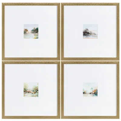 Crestview Collection Rosa 20" Square 4-piece Framed Print Wall Art Set