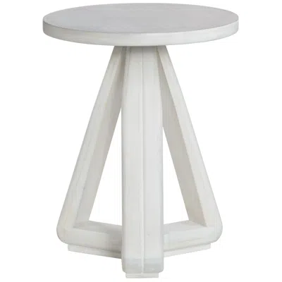 Crestview Collection Round White Solid Wood Accent End Table