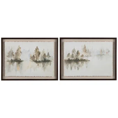 Crestview Collection Sepia Silhouette - Rustic Oil Painting Framed  Canvas  - Set Of 2 - 30 X 40