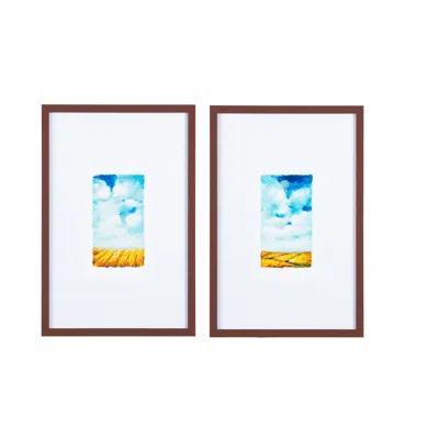 Crestview Collection Shining Days Framed Wall Painting - Set Of 2 - Brown Frame In Multi