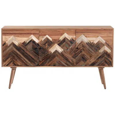 Crestview Collection Sierra Nevada 61" Wide Brown Mango Wood 3-door Sideboard