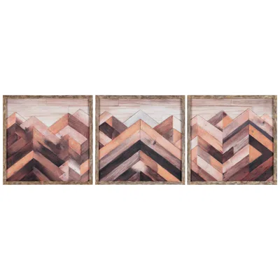 Crestview Collection Sierra Nevada Framed Wooden Wall Art Set Of 3