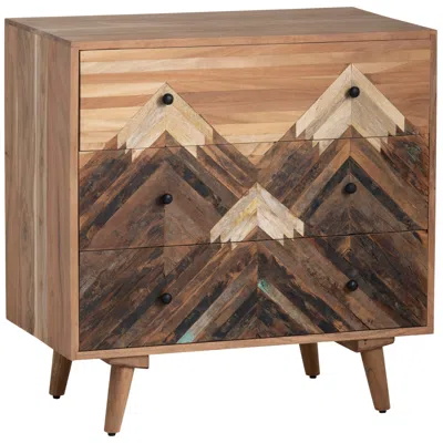 Crestview Collection Sierra Nevada Wooden Chest In Brown