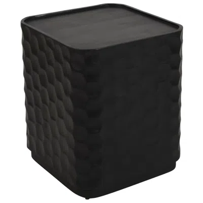 Crestview Collection Square Black Solid Wood Accent End Table