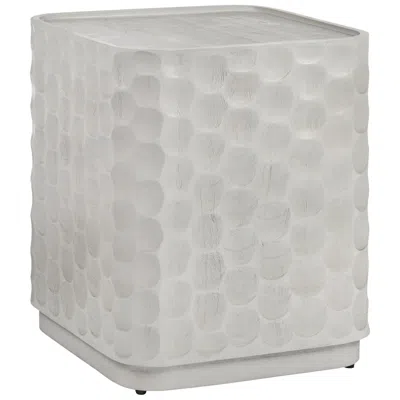 Crestview Collection Square White Solid Wood Accent End Table In Gray