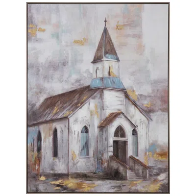Crestview Collection Steeple Framed Canvas Wall Décor
