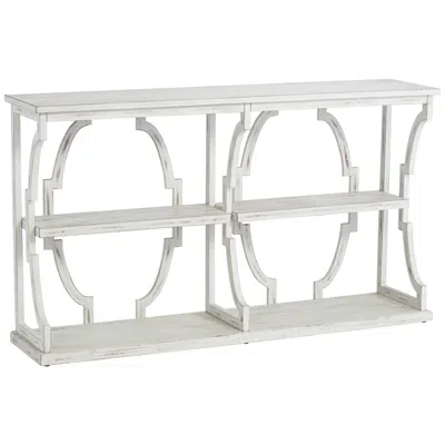Crestview Collection Stockton 64" Wide Antique White 3-tier Console Table