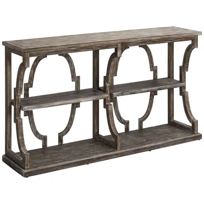 Crestview Collection Stockton 64" Wide Chestnut 3-tier Console Table