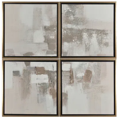 Crestview Collection Taupe Eescape Framed Canvas Painting Set