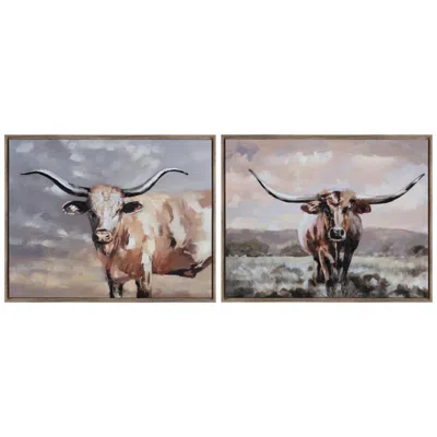 Crestview Collection Texas Longhorns Framed Canvas Set Of 2