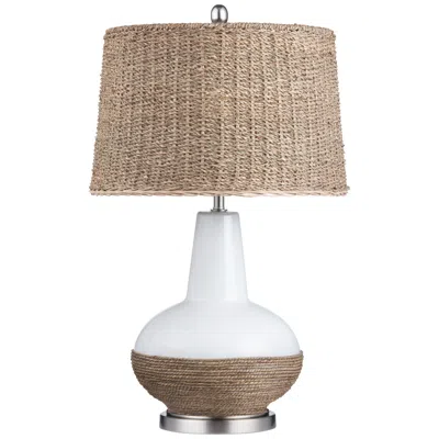 Crestview Collection Thornwood Ceramic And Rattan Table Lamp