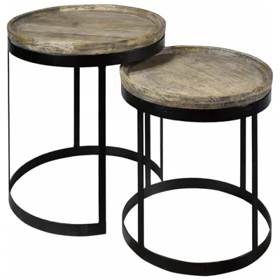 Crestview Collection Traymore Wooden Nesting Cocktail Tables