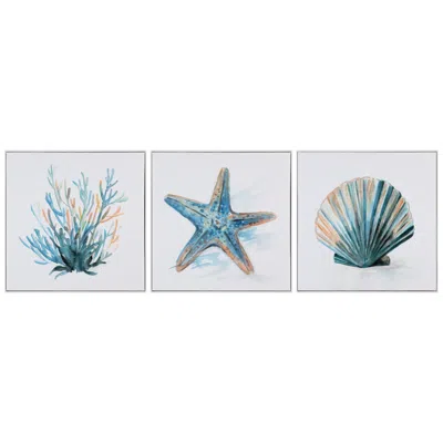 Crestview Collection Under The Sea Framed Canvas Painting Set Of 3